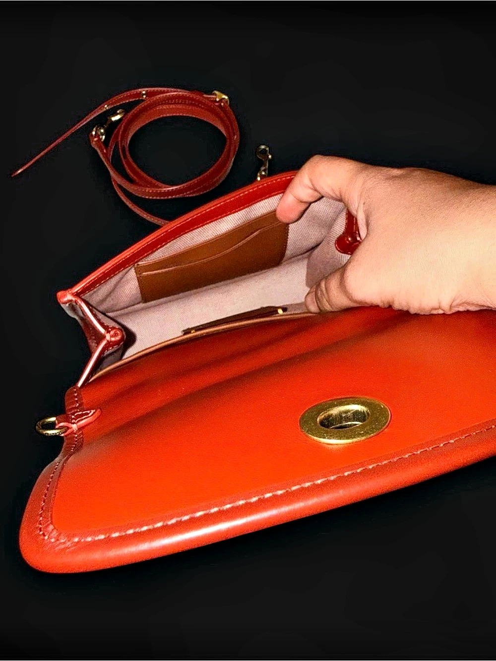 Limited Edition Release Coach Kip Turnlock Crossbody C3486 Red Sand/Canyon - Picture 2 of 6